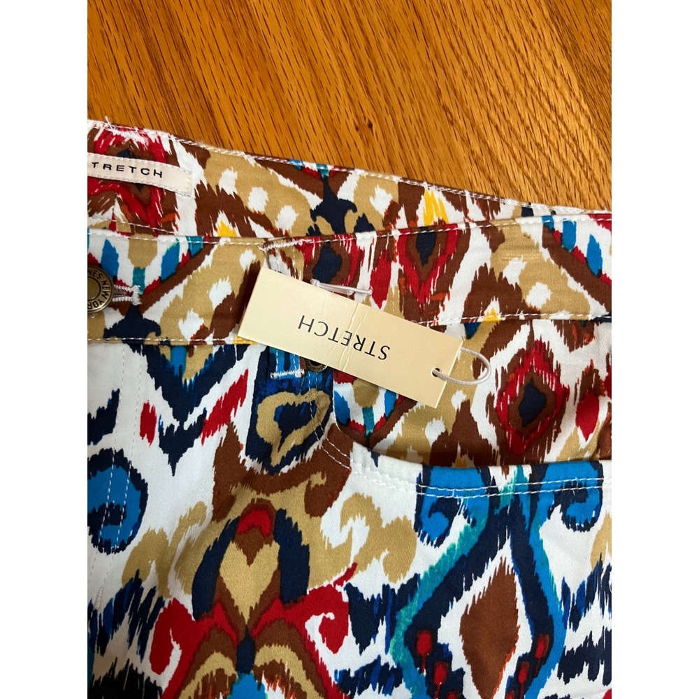 Jones New York Sport Multi Color Ikat Print Stretch Cropped Trousers 12 NWT $74 - Picture 4 of 7